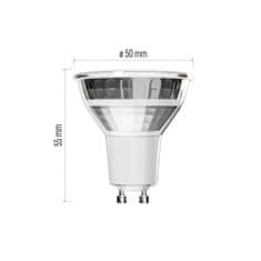 EMOS LED žiarovka Classic MR16 strieborná/ GU10 / 3 W (32 W) / 345 lm / Neutrálna biela