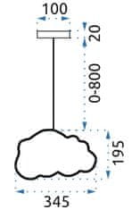 Tutumi Stropné svietidlo Cloudie modré