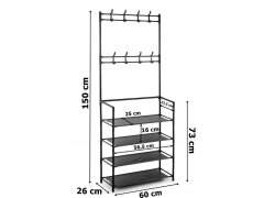 Wellhox Súprava HANI Vešiak čierny + 3 boxy na topánky fuchsiová