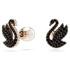 Swarovski Ikonické náušnice s čiernymi kryštálmi Swan 5684608