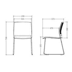 Dalenor Konferenčné stoličky Gardena (SADA 4 ks) plast, sivá