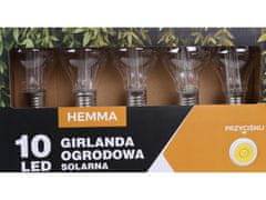 GARDEN LINE Slnečná záhradná girlanda 10 LED teplá biela, svetelný reťaz 3,8m 