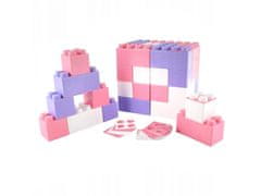 Wader Ružové stavebné kocky "XXL", 45 kusov + spojovací prvok 