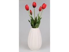 sarcia.eu Silikónové tulipány, červené, ako živé, kytica 5 kusov 