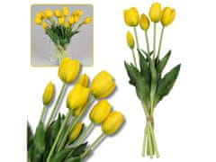 sarcia.eu Silikónové tulipány, žlté, ako živé, kytica 5 kusov 