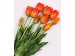 sarcia.eu Silikónové tulipány, oranžové, ako živé, kytica 5 kusov 