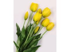sarcia.eu Silikónové tulipány, žlté, ako živé, kytica 5 kusov 