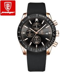 POEDAGAR POEDAGAR P988 Luxusné chronografické hodinky pre mužov: y na zápästie z nehrdzavejúcej ocele, svetelný dátum, týždenný šport, silikónový remienok