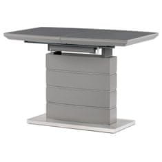 Autronic - Jedálenský stôl 120+40x70 cm, keramická doska sivý mramor, MDF, sivý matný lak - HT-424M GREY