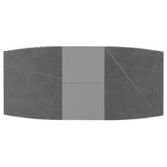 Autronic - Jedálenský stôl 120+40x70 cm, keramická doska sivý mramor, MDF, sivý matný lak - HT-424M GREY