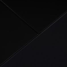 Autronic - Jedálenský stôl 110+40x70 cm, čierna 4 mm sklenená doska, MDF, čierny matný lak - HT-420 BK