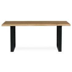 Autronic - Stůl jídelní, 180x90x75 cm,masiv dub, kovová noha ve tvaru písmene "U", černý lak - DS-U180 DUB