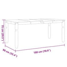 Petromila vidaXL Jedálenský stôl Corona 180x90x75 cm borovicový masív