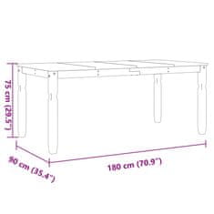 Petromila vidaXL Jedálenský stôl Corona biely 180x90x75 cm borovicový masív