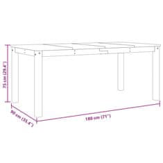 Petromila vidaXL Jedálenský stôl Panama sivý 180x90x75 cm borovicový masív