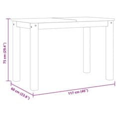 Petromila vidaXL Jedálenský stôl Panama biely 117x60x75 cm borovicový masív