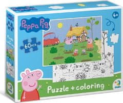 Oboustranné puzzle Prasátko Peppa: Na chalupě 60 dílků