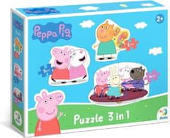 Puzzle Prasátko Peppa: Kamarádi 3v1 (2,3,4 dílků)