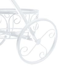 KONDELA Retro kvetináč v tvare kolesa biela PAVAR