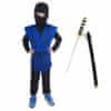 Detský kostým Ninja modrý s katanou 116-128 M