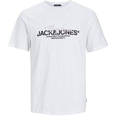 Jack&Jones Pánske tričko JORARUBA Standard Fit 12255452 Bright White (Veľkosť S)