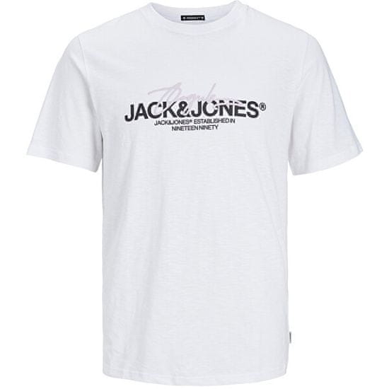 Jack&Jones Pánske tričko JORARUBA Standard Fit 12255452 Bright White
