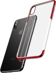 BASEUS pouzdro pro iPhone XS Max Shining transparentní-červená