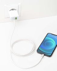 ER POWER kábel USB-C/C 5A (100W) 200cm biely