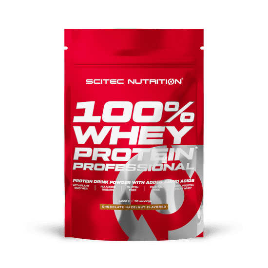 Scitec Nutrition 100% Whey Protein Professional 1000 g chocolate lístok