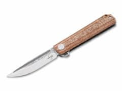 Böker Plus 01BO479DAM Cataclyst vreckový nôž 7,8 cm, damašek, hnedá, Micarta, spona, nylonové puzdro