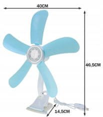 Ruhhy  23564 Lopatkový ventilátor s klipom, 8 W, 40 cm