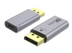 HADEX Adaptér USB-C na Displayport DP1.4 8k @ 60Hz, 4k @ 120Hz, hliníkové puzdier