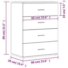 Petromila vidaXL Komody 2 ks čierne 60x39x80 cm kompozitné drevo