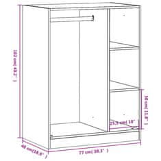 Petromila vidaXL Šatník dub sonoma 77x48x102 cm kompozitné drevo