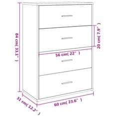 Petromila vidaXL Komody 2 ks dymový dub 60x31x84 cm kompozitné drevo