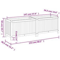 Petromila vidaXL Záhradný kvetináč s vložkou 153x38,5x50 cm, akáciový masív