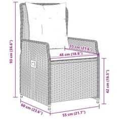 Petromila vidaXL 3-dielna bistro súprava s podložkami béžová polyratan