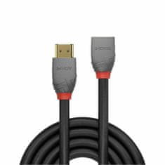 Lindy Kábel HDMI M/F 0.5m, Ultra High Speed+Eth, 4K@60Hz, HDMI 2.0, 18G, čierny, Anthra Line, predlžovací