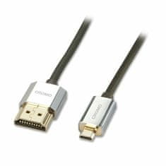 Lindy Kábel HDMI/HDMI micro M/M 2m, Ultra High Speed+Eth, 4K@60Hz, HDMI 2.0, G, sivý, Slim, Cromo