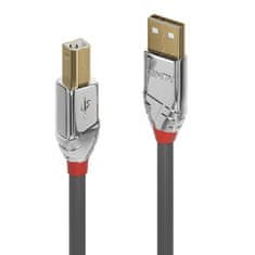 Lindy Kábel USB 2.0 A-B M/M 2m, High Speed, Cromo Line