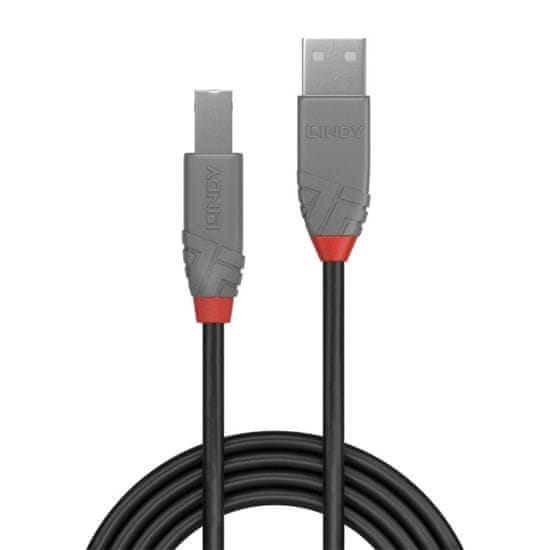 Lindy Kábel USB 2.0 A-B M/M 0.5m, High Speed, Anthra Line, čierny