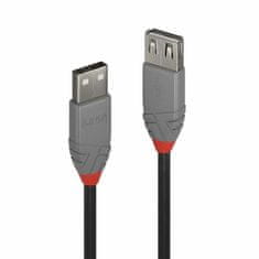 Lindy Kábel USB 2.0 A-A M/F 2m, High Speed, Anthra Line, čierny