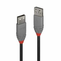 Lindy Kábel USB 2.0 A-A M/F 5m, High Speed, Anthra Line, čierny