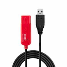 Lindy Kábel USB 2.0 A-A M/F 12m, High Speed, čierny PRO, AKTÍVNY s krytkou