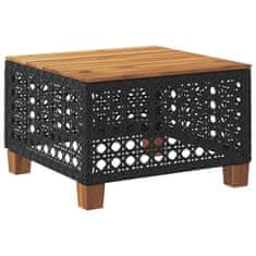 Petromila vidaXL Záhradný stôl čierny 55x55x36 cm polyratan akáciové drevo