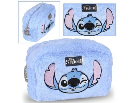 Disney DISNEY Stitch Kozmetická taštička z kožušiny, s uzatváracím zipsom 18x13 cm