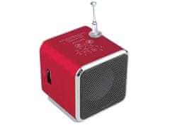 Verk  06211 Prenosné mini rádio Bluetooth 5.0, 3 W, červené