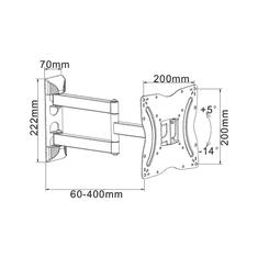 Cabletech Univerzálny TV držiak 13"-42" vertikálne a horizontálne nastavenie