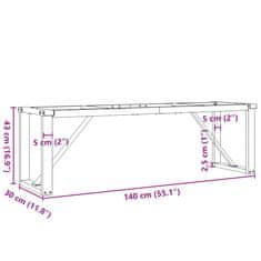 Vidaxl Nohy konferenčného stolíka O-rám 140x30x43 cm liatina