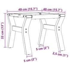 Vidaxl Nohy konferenčného stolíka Y-rám 40x40x33 cm liatina
